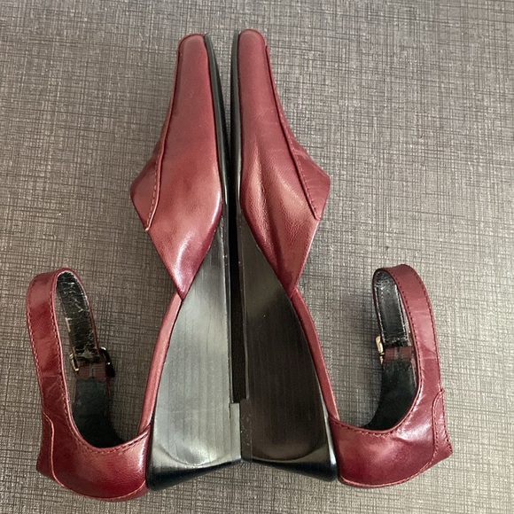 Moda Spana Red Marron leather Mary Jane's square toe - Picture 8 of 15